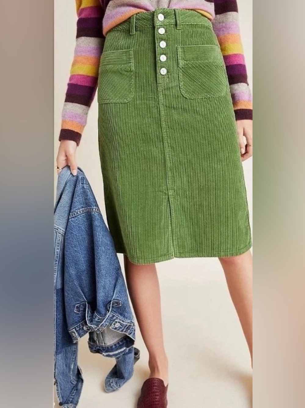 Pilcro Anthropologie Corduroy Pencil Skirt